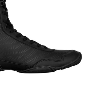 Chaussures de boxe en cuir respirantes à lacets, noires, personnalisables (marque et couleur), avec emballage sur mesure - Product Image 6