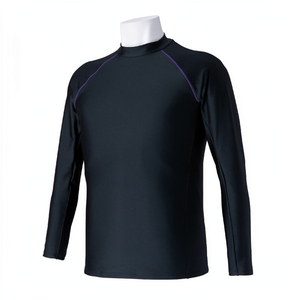 Custom Factory <b>Man</b> Polyester Fighting BJJ Jiu Jitsu Rashguard Long Sleeve <b>Compression</b> Training UPF50 Breathable - Product Image 1
