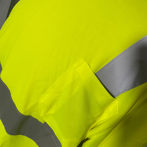 Men's High Visibility <b>Orange</b> Short Sleeve <b>Polo</b> <b>Shirt</b> Reflective Safety Workwear Plus Size Casual Woven Polyester - Product Image 4