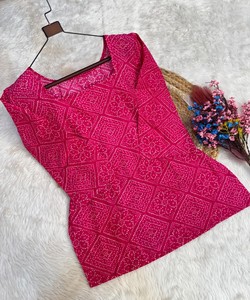 Women Cotton Salwar Kameez Pink Digital Print Traditional Loose Fit Midi Length Casual Wear India Pakistan Style LW-9340 85146 - Product Image 4