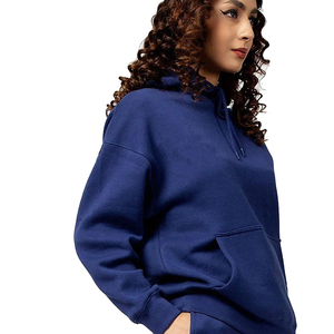 Sudadera con capucha corta de forro polar personalizada para mujer con borde sin rematar, al por mayor, sudadera deportiva de manga larga para gimnasio - Product Image 6