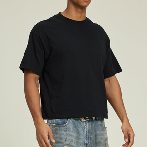 High Quality Cropped <b>Boxy</b> Fit Men's Casual Oversized <b>T</b> <b>Shirt</b> Wholesale Designer Logo Trendy Men <b>T</b> <b>Shirts</b> For Sale - Product Image 6