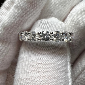 High Quality Moissanite Jewelry 925 Sterling <b>Silver</b> White VVS Round Brilliant Cut Moissanite Full <b>Eternity</b> Band <b>Ring</b> - Product Image 2