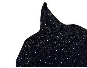Men's Oversized Hooded Sweatshirt Black <b>Glitter</b> Print Dot Pattern Casual Autumn Wear Knitted Polyester Regular Sleeve - Product Image 2