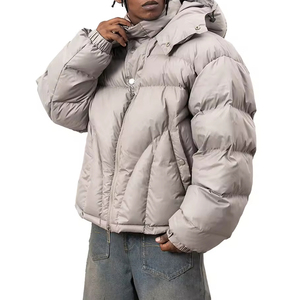 High Quality Men's Long <b>Thin</b> <b>Puffer</b> <b>Jacket</b> Hooded Reflective Waterproof Latest Fashion Style Customized Logo Wholesale Price - Product Image 5