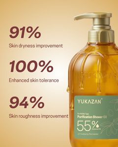 ยูคาซาน ออร์แกนิค เพียวริฟายอิ้ง ชาวเวอร์ ออยล์ 55% มอยส์เจอไรซิ่ง บอดี้ วอช ออยล์เบส บาธ สำหรับผู้ชายและผู้หญิง ช่วยบำรุงผิวแห้งและหยาบกร้าน - Product Image 2