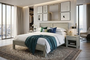 Casara Best Modern Solid New Zealand <b>Pine</b> Wood Full-Size Platform <b>Bed</b> KD Easy Assembling Grey Ho Chi Minh City P.D.T - Product Image 6