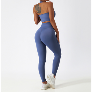 Women's Active 3-Piece Fitness Set Breathable Polyester/Nylon Yoga <b>Jacket</b> Leggings & Sports Bra for <b>Workout</b> & Gym - Product Image 2