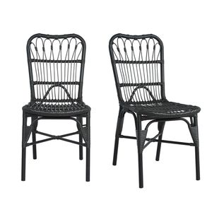 Set di 2 Sedie da Pranzo in Rattan PE per Esterni, Ideali per Giardino, Bordo Piscina, Colore GRIGIO - Product Image 5