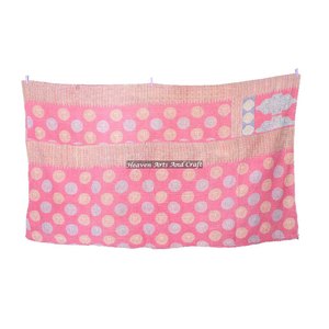 Indian Hand Decorative Kantha Cotton Bed Cover Indigo Cotton Kantha Bedding Kantha Boho <b>Bedspread</b> Indian Reversible Hand Stitch - Product Image 4