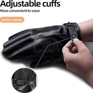 Winter Leather <b>Gloves</b> For Men Comfortable Thermal <b>Gloves</b> For Cold Weather Sports Driving Camping And Outdoor Activities - Product Image 3