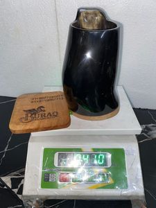 Mug en corne de buffle de haute qualité, noir naturel, artisanat Buraq - Product Image 5