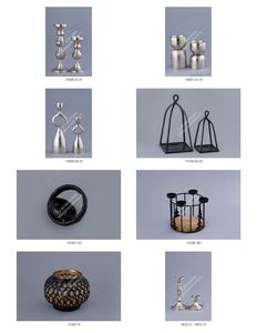 Juego de Portavelas y Soporte de Aluminio Estilo Anillos Abstractos, Diseño Moderno, Duradero, Decoración Navideña para Mesa - Product Image 6