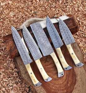 LEGACY BLADES Juego de Cuchillos de Cocina Profesionales de Damasco de 5 Piezas, Cuchillos de Chef Afilados como una Navaja, Resina Sostenible, Ambidiestros, 67 Capas - Product Image 1
