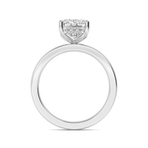 Anillo de Compromiso Radiante de Oro Rosa de 10K con Diamante Cultivado en Laboratorio de 2.17 CTW con Esmeralda y Diamantes de Corte Redondo - Product Image 4