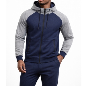 Conjunto Deportivo de Dos Piezas con Capucha para Hombre, Corte Ajustado, Invierno, Logotipo Personalizado Impreso, Diseño Sólido, 100% Algodón, Resistente al Viento y Transpirable - Product Image 2