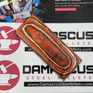 แผ่นไม้ลายเสือไฟ ดอลลาร์ ชีท ไนฟ์ สเกลส์ คู่ ลายเสือสีส้มแปลกตา ไม้เคลือบเรซิ่น สำหรับงานทำมีดแบบกำหนดเอง - Product Image 6