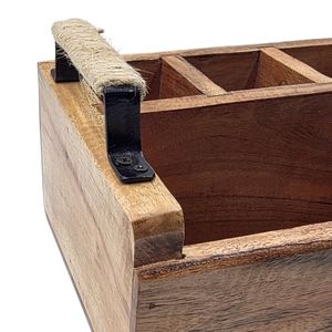 Boîte de rangement pour couverts en bois faits à la main, écologiques et durables, pour la cuisine, la salle à manger et les restaurants, disponible à la vente - Product Image 4