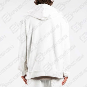 เสื้อฮู้ดดี้ผ้าฟลีซสีขาวพรีเมียมแบบยูนิเซ็กซ์ เนื้อผ้าคอตตอนผสมนุ่มสบาย มีกระเป๋า ดีไซน์วินเทจ รักษ์โลก ทรงโอเวอร์ไซส์ เหมาะสำหรับใส่ในฤดูหนาว สไตล์สตรีทแวร์ - Product Image 4