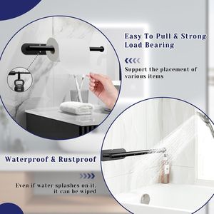 Portarotolo da Cucina Autoadesivo in Acciaio Inossidabile Nero, Montaggio a Parete o su Mobile per un Comodo Uso Domestico - Product Image 6