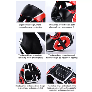 Casque de boxe Five B Sports, protection de tête en cuir PU, pour arts martiaux, casque intégral, logo personnalisable, emballage inclus. - Product Image 4
