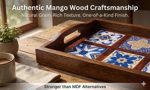 ถาดเสิร์ฟอเนกประสงค์ MDF พร้อมหูจับลายกระเบื้องเมดิเตอร์เรเนียน เป็นมิตรกับสิ่งแวดล้อม สำหรับใช้ในครัว - Product Image 2