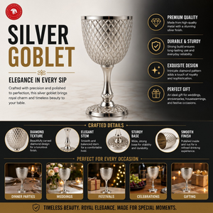 Luxury Brass <b>Goblet</b> Set | Antique Style Decorative Chalice | Handmade Royal Table Decor Cup for Home Display & Gifting Set - Product Image 5