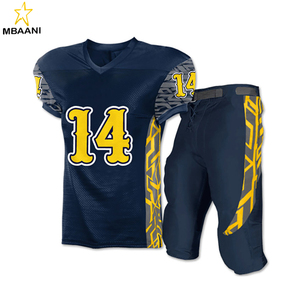 Uniforme de Fútbol Americano MBAANI, Jersey Amarillo de Manga Corta con el Número 20 y Pantalones a Juego, Diseño con Cuello en V que Absorbe la Humedad - Product Image 3