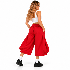 Shorts amples personnalisés pour femmes, style Y2K tendance, jambes larges, taille élastique avec cordon de serrage, couleur unie, bermudas pour femmes - Product Image 6