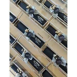 Luxury Glass Wedding Invitation Scroll <b>Box</b> Metal Frame Keepsake <b>Box</b> Decorative Clear Jewelry Storage <b>Gift</b> <b>Box</b> Party Glass <b>Box</b> - Product Image 1