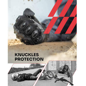 Gants de moto pour hommes en tissu respirant, fabrication en usine, 100% cuir, gants de conduite - Product Image 2