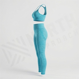Conjuntos de Yoga de Tallas Grandes para Mujer, con Encaje, Frente Sólido Personalizable, Dos Piezas, Transpirables, Ecológicos, Impermeables, Equipo Premium - Product Image 3