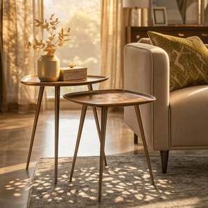 Juego de Mesas de Centro Modernas de Mediados de Siglo con Superficie de Madera para Sala de Estar, Actualización Instantánea - Product Image 4