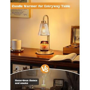 Gold Candle Warmer Lamp with <b>Timer</b> Dimmable Height-Adjustable Wax Melts Birthday Gift Jar Candles Warmer - Product Image 3