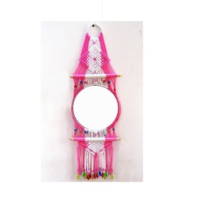 Miroir mural décoratif artisanal en macramé, 100% fait main en Inde, exportateur en gros, design de créateur, pour la décoration de la maison - Product Image 2