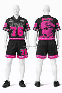 Maillot de football américain tendance, respirant et anti-humidité, avec dégradé vert et or vieilli, design authentique, édition limitée - Product Image 2