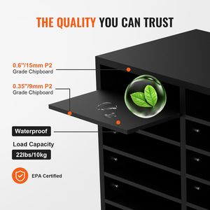 Organizador de Madera de 12 Compartimentos con Estantes Extraíbles y Ranura para Correo, para Oficina, Hogar, Aula, Correo, Llaves, Organización de Pared - Product Image 3