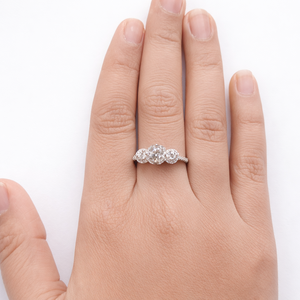 Namivaa 925 Sterling Silver Round Cut Cubic Zirconia Cluster <b>Cocktail</b> <b>Ring</b> for Women Vintage Pave Accent Daily - Product Image 4