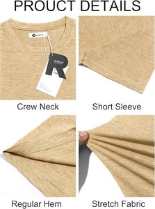 T-shirts à manches courtes pour hommes, col rond classique, chemise décontractée, basique d'été, légère, tendance, respirante - Product Image 4