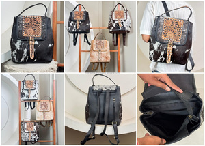 New Personalized Hand <b>Tooled</b> Cowhide Leather <b>Backpack</b> Popular Fashionable Luxury for Travel & Commuting Comfortable <b>Backpack</b> - Product Image 2