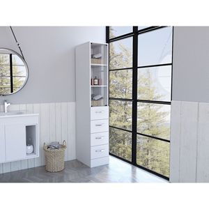 Organizzatore per armadietto Preston in lino con tre ripiani e quattro cassetti - Product Image 2