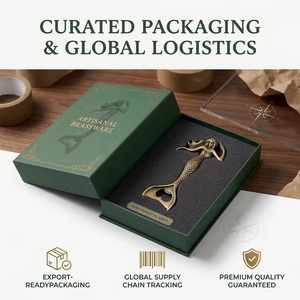 Abridor de Botellas de Lujo Ecológico de Madera y Latón con Diseño de Sirena, Accesorio de Bar Reutilizable para Cerveza, Refrescos y Vino - Product Image 3