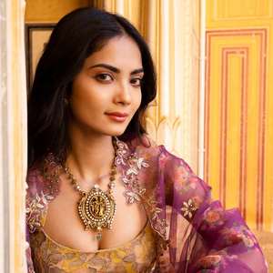 Collier festif Kundan avec émail rubis plaqué or, ensemble de bijoux traditionnels, collier tendance Gajaah en argent sterling 925 - Product Image 1