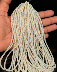 Perles rondes lisses en opale Welo d'Éthiopie naturelle, 3 mm, perles de pierres précieuses chatoyantes, brin de 15 pouces, pour la fabrication de bijoux, vente en gros, perles en vrac - Product Image 1