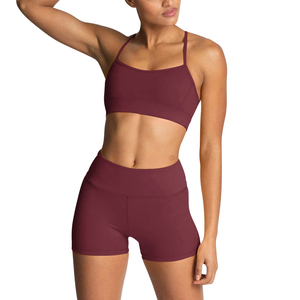 2026 Wholesale Women Workout Sets Scrunch Short <b>Open</b> Back Sports <b>Bra</b> High Waist Women Yoga Short Tights Seamless Gym Set - Product Image 3