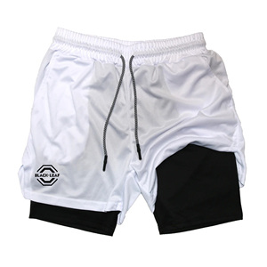 Men Double <b>Layer</b> Fitness Shorts Men Fitness Gym Training 2 in 1 Sports Shorts Quick Dry Workout Jogging Double Deck Summer - Product Image 3