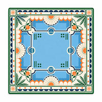 Tapis de Mahjong Américain Personnalisé de 33 Pouces en Néoprène Premium Antidérapant et Réducteur de Bruit, Housse de Table Décorative au Design Tropical Original, OEM ODM