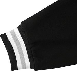 MOMENTUM Men's Green Varsity <b>Jacket</b> Black Sleeve Solid Color Turn-down Collar Reversible Breathable <b>Fleece</b> <b>Lining</b> Winter Casual - Product Image 5
