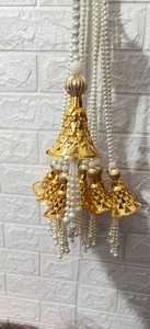 Guirnalda Decorativa Hecha a Mano con Campanas Doradas de Perlas Ligeras y Borlas para Colgar en la Techo, Hogar, Bodas, Fiestas, Puertas y Mandirs - Product Image 2