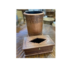 Aluminium Hammered Waste <b>Bin</b> <b>With</b> Tissue Box Customize Size And Shape Garbage <b>Bin</b> Dust <b>Bin</b> At Cheap Prices - Product Image 6